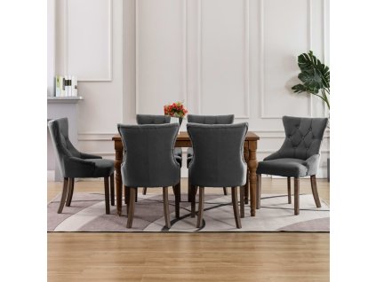 vidaXL Jídelní židle 6 ks šedé textil