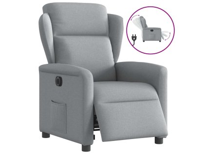 vidaXL Elektrické polohovací křeslo světle šedé textil