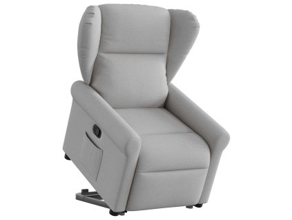 vidaXL Zvedací polohovací křeslo obláčkově šedé textil