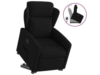 vidaXL Zvedací polohovací křeslo černé textil