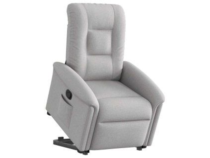 vidaXL Zvedací polohovací křeslo obláčkově šedé textil