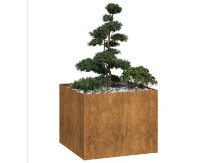 vidaXL Truhlík rezavá 100x100x80 cm povětrnostně odolná ocel