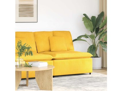 vidaXL Modulární středový modul pohovky s polštáři světle žlutá 100 cm