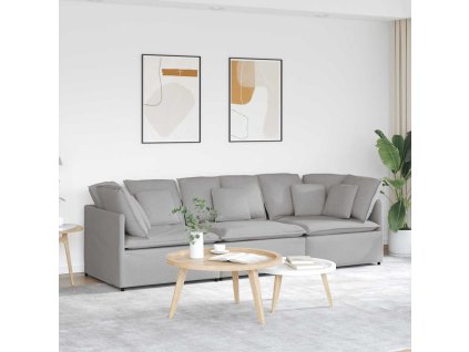 vidaXL Modulární pohovka s polštáři textil obláčkově šedá