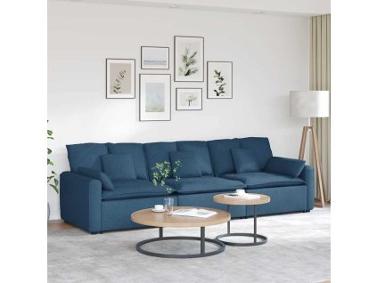 vidaXL Modulární pohovka s polštáři modrá