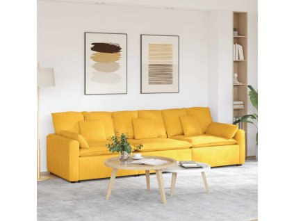 vidaXL Modulární pohovka s polštáři světle žlutá