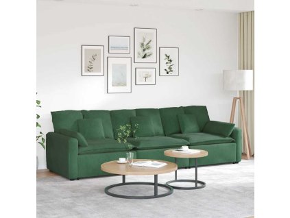 vidaXL Modulární pohovka s polštáři tmavě zelená