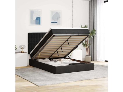 vidaXL Osmanský rám postele s matracemi černá 140x200cm samet