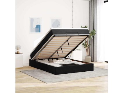 vidaXL Osmanský rám postele s matrací černá 140x200cm samet
