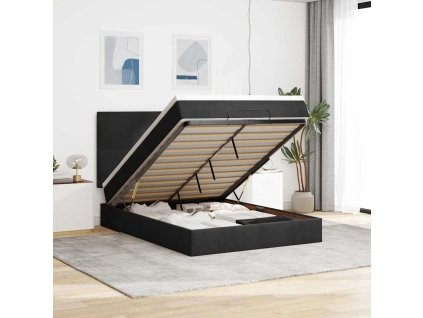 vidaXL Osmanský rám postele s matracemi černá 140x200cm samet