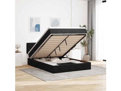 vidaXL Osmanský rám postele s matrací černá 140x200cm samet