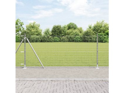 vidaXL Plotový sloupek. Jiný 26 pcs Šedá 3,2 x 3,2 x 90 cm Ocel