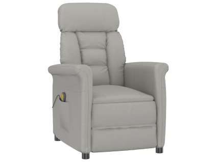 vidaXL Masážní křeslo Světle šedá 70.5 x 96.5 x 95 cm Polyester