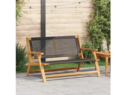 vidaXL Zahradní nábytek Černá 122 x 78 x 73cm Masivní akáciové dřevo