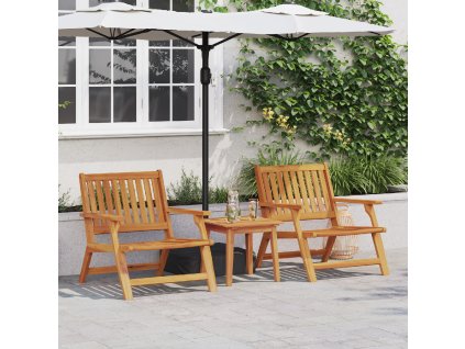 vidaXL Relax Lavice 2 pcs Hnědá Masivní akátové dřevo