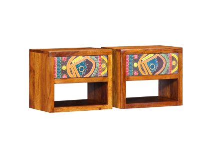 vidaXL Noční skříňka 2 pcs Hnědá 40 x 35 x 35 cm Masivní akátové dřevo
