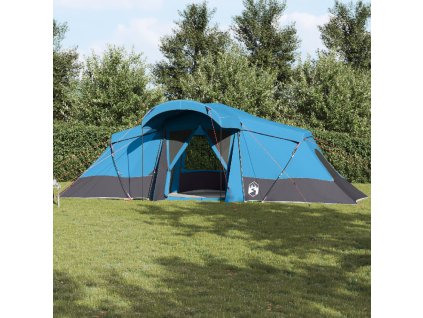 vidaXL Rodinný stan se střechou Modrý a šedý 721 x 335 x 212 cm