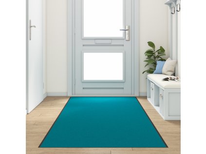 vidaXL Rohož Jiný Cyan a Černá 120 x 350 cm Polyamid a PVC