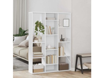 vidaXL Dělicí stěna / knihovna bílá 100 x 24 x 140 cm kompozitní dřevo