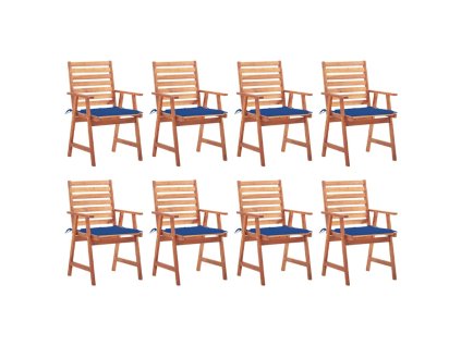 vidaXL Zahradní jídelní židle 8 ks s poduškami masivní akáciové dřevo