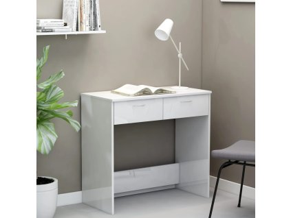 vidaXL Psací stůl bílý s vysokým leskem 80x40x75 cm kompozitní dřevo