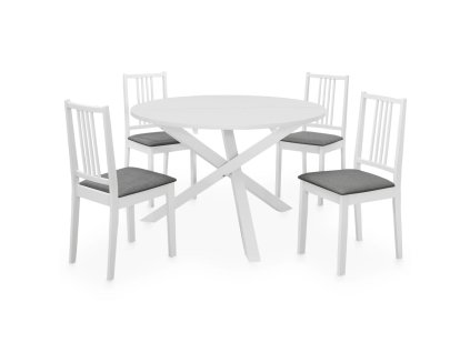 vidaXL 5dílný jídelní set MDF bílý