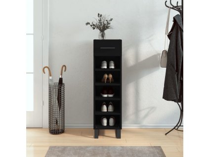 vidaXL Botník černý 30 x 35 x 105 cm kompozitní dřevo