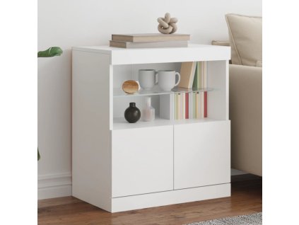 vidaXL Příborník s LED osvětlením bílý 60 x 37 x 67 cm