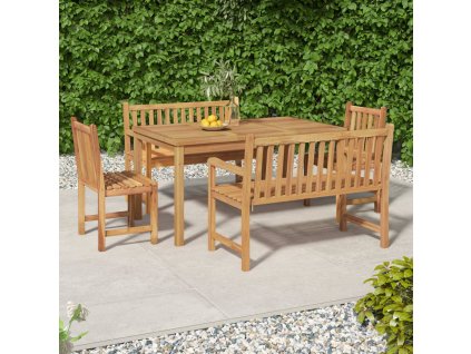 vidaXL 5dílný zahradní jídelní set masivní teakové dřevo