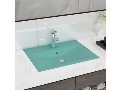vidaXL Luxusní umyvadlo otvor na baterii bledě zelené 60x46cm keramika
