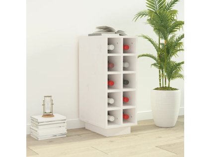 vidaXL Skříňka na víno bílá 23 x 34 x 61 cm masivní borovice