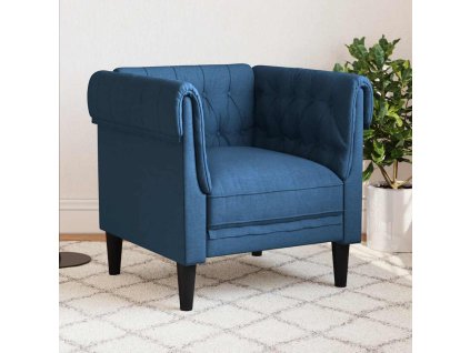 vidaXL Křeslo Chesterfield modré textil