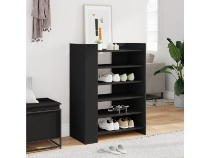 vidaXL Botník černý 74,5 x 37,5 x 100 cm kompozitní dřevo