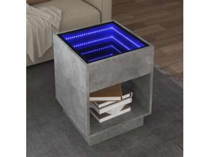 vidaXL Konferenční stolek s Infinity LED betonově šedý 40 x 40 x 50 cm