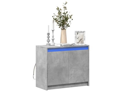 vidaXL Příborník LED betonově šedý 72 x 34 x 61 cm kompozitní dřevo
