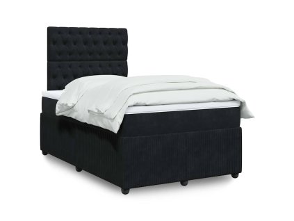 vidaXL Box spring postel s matrací černá 120 x 190 cm samet