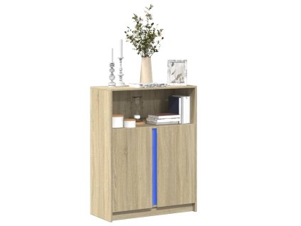 vidaXL Příborník LED dub sonoma 77 x 34 x 100 cm kompozitní dřevo