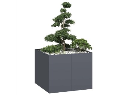 vidaXL Truhlík antracitový 100x100x80 cm ocel