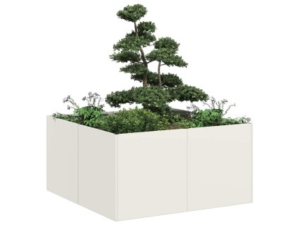 vidaXL Truhlík bílý 80x80x40 cm ocel válcovaná za studena