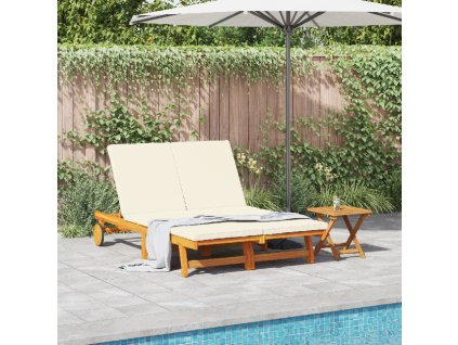 vidaXL Slunečník 2-osoba Hnědá 63 x 199 x 85 cm Masivní akátové dřevo