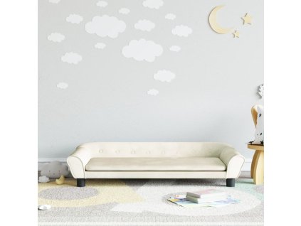 vidaXL Dětská pohovka krémová 100 x 50 x 26 cm samet