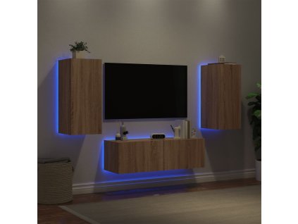 vidaXL 3dílná obývací stěna s LED osvětlením dub sonoma