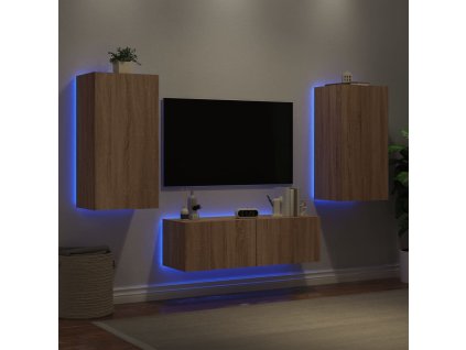 vidaXL 3dílná obývací stěna s LED osvětlením dub sonoma