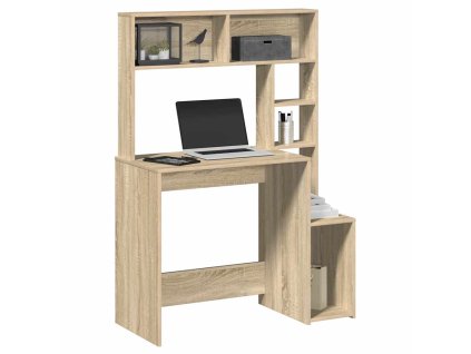vidaXL Psací stůl s policemi dub sonoma 100x45x140 cm kompozitní dřevo
