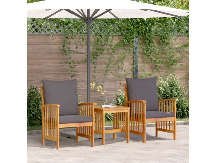 vidaXL Sada zahradních pohovek s polštářem 3 pcs Přírodní olej