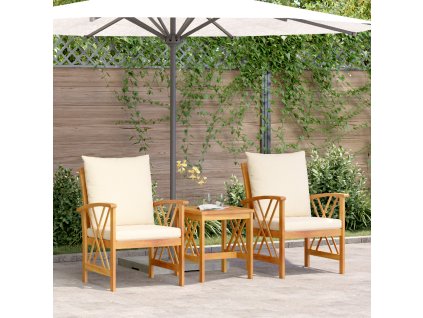 vidaXL Sada zahradních pohovek s polštářem 3 pcs Přírodní olej