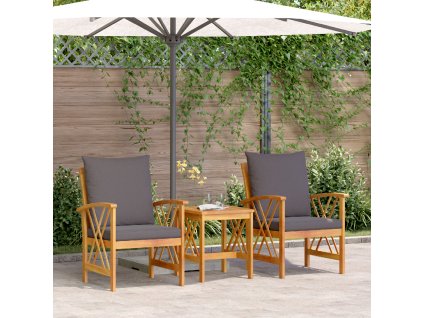 vidaXL Sada zahradních pohovek s polštářem 3 pcs Přírodní olej