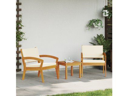 vidaXL Bistro souprava s polštářem 3 pcs Hnědá Polyester