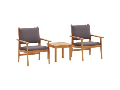 vidaXL Sada zahradních pohovek 3 pcs Hnědá Masivní akáciové dřevo