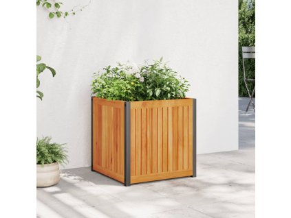 vidaXL Zahradní truhlík 45 x 45 x 44 cm masivní akáciové dřevo a ocel
